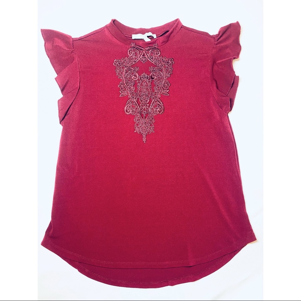 Sweet Rain Lace Detailed Ruffle Sleeve Blouse